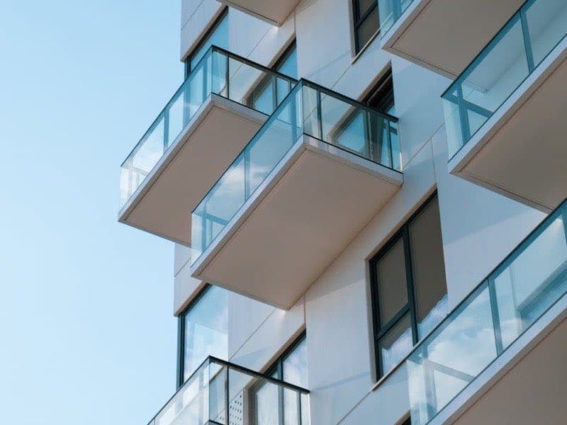 Urban cityscape with commercial buildings