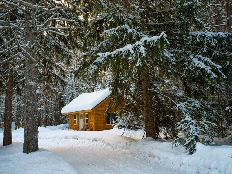 House covered in snow during winter